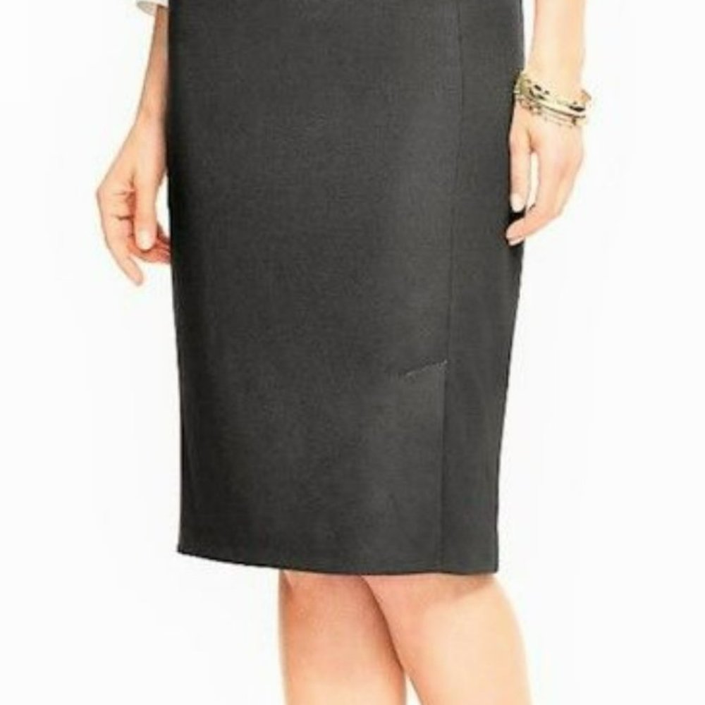 NWT IItalian Flannel gray front slit skirt